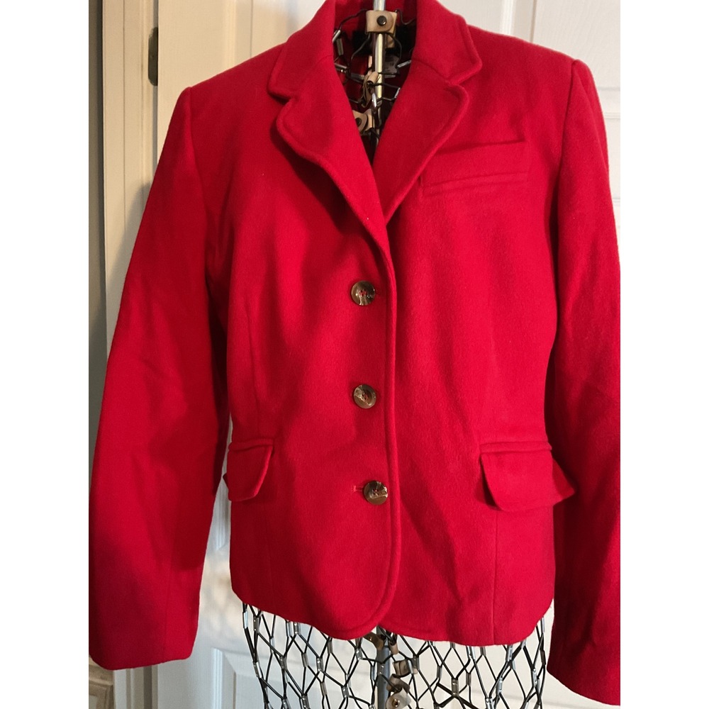 Signature for You Red Wool Blend Blazer Jacket Size 10 Tailored‎ Classic